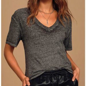 Heather Charcoal Burnout Tee